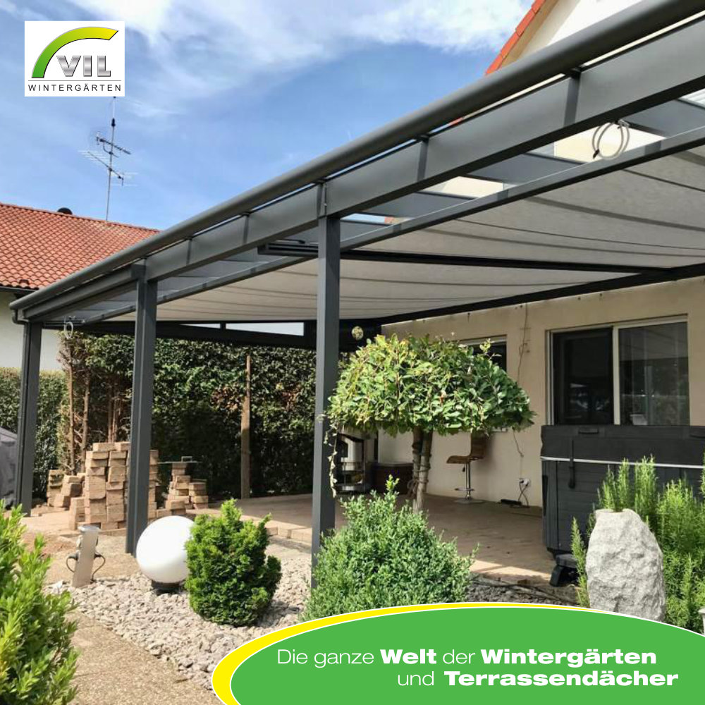 Einladende Eleganz im Freien: Exklusive Terrassendächer aus Sicherheitsglas und Aluminium von der VIL Bausysteme GmbH
