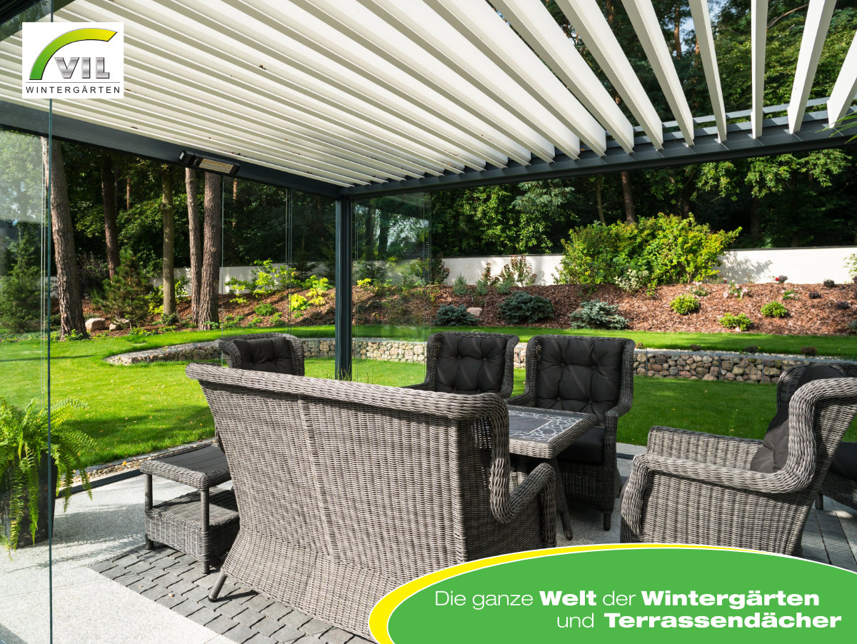 Die Perfektion im Freien – montiert von der VIL: Hochwertige Lamellendächer aus Aluminium